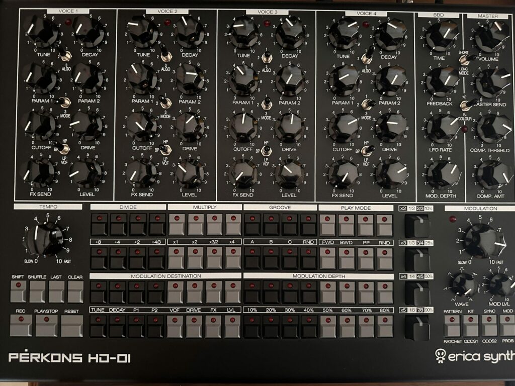Erica Synths Perkons HD01 the analog drum machine redefining live electronic performance